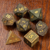 Rosewood Dice Set – Handcrafted Natural Wooden RPG Dice for D&D, Pathfinder & Collectors